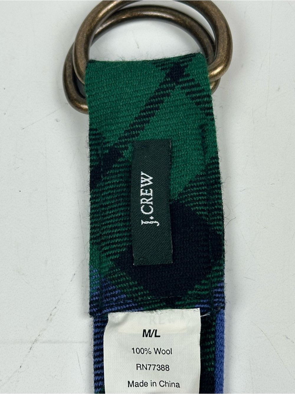 J. Crew Plaid Wool Ribbon D-Ring Belt - Picture 8 of 10